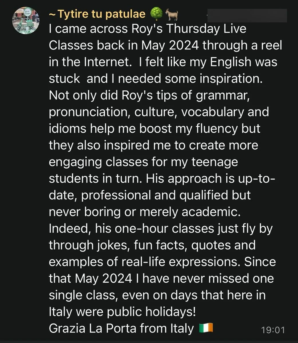 Real student message