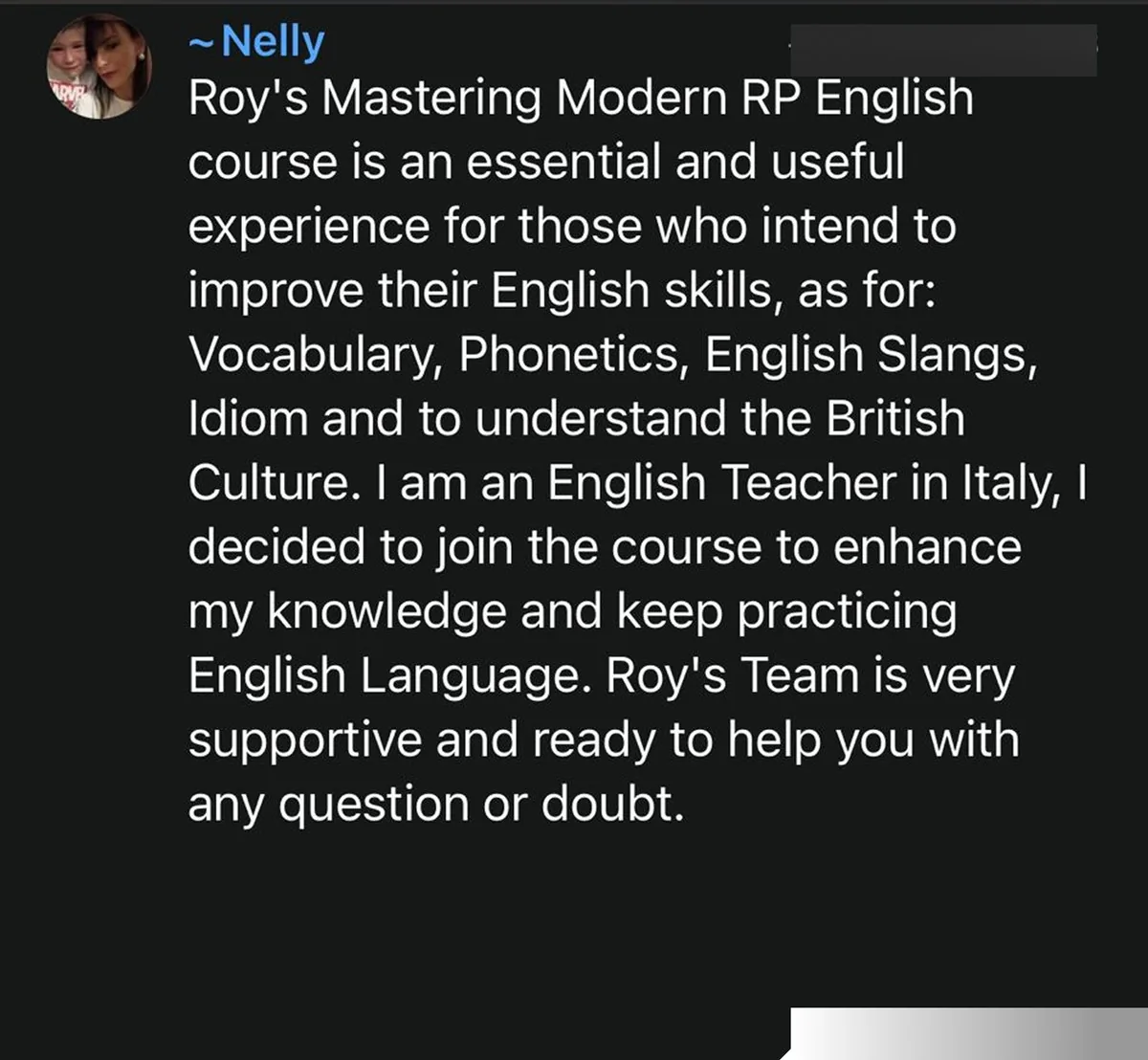 Real student message