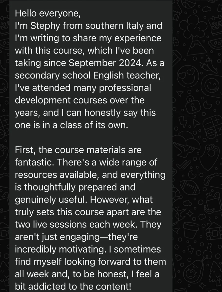 Real student message