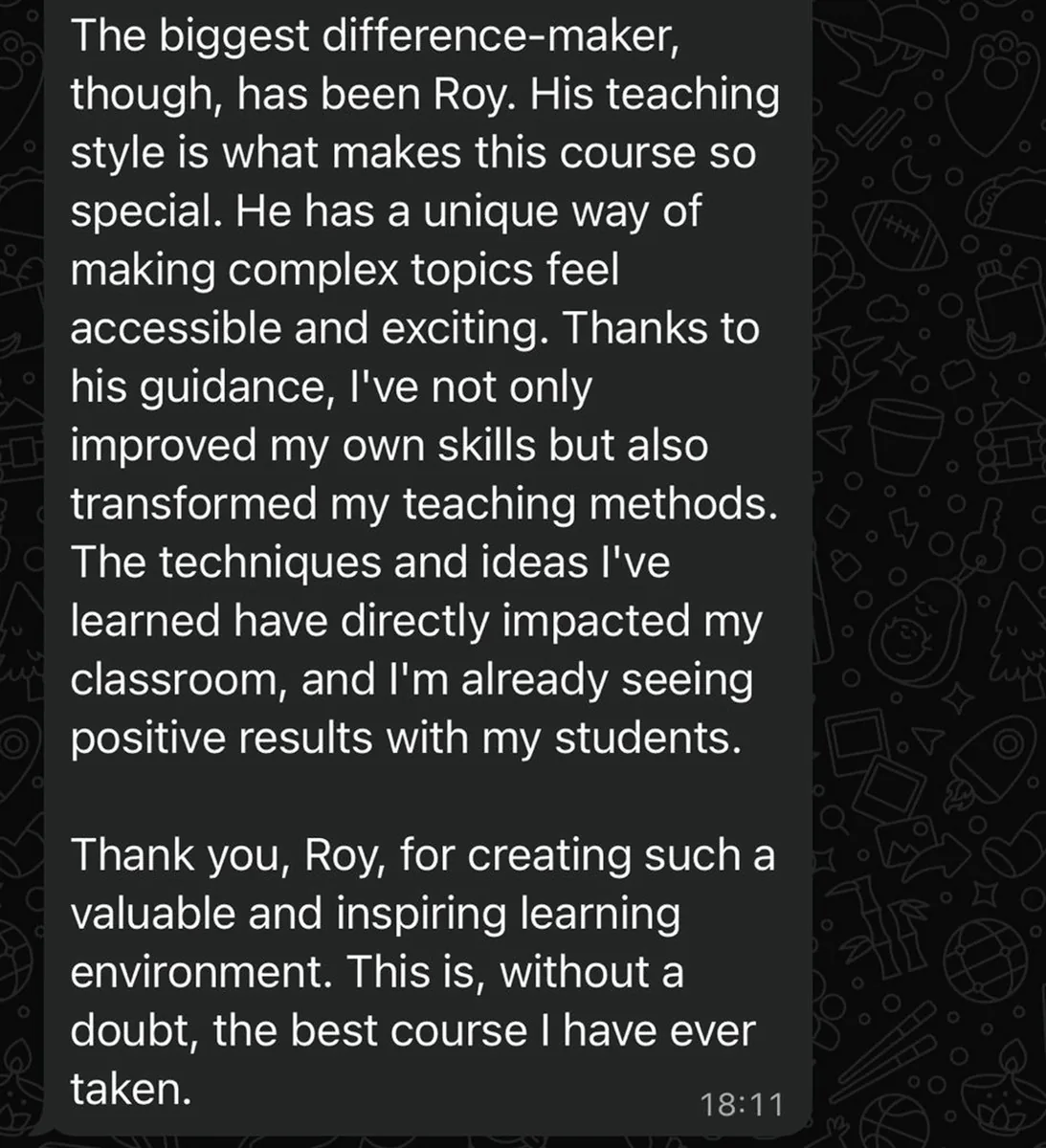 Real student message